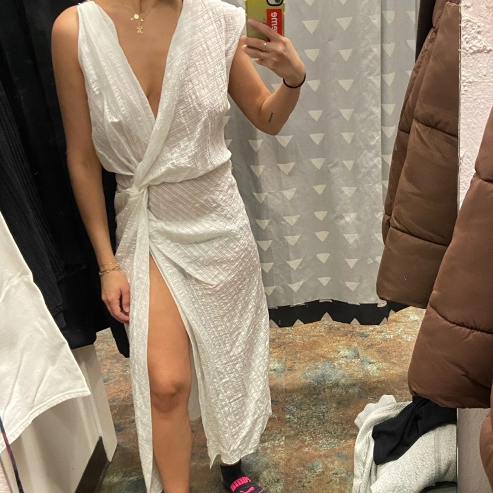 Zara white beach cover up dress